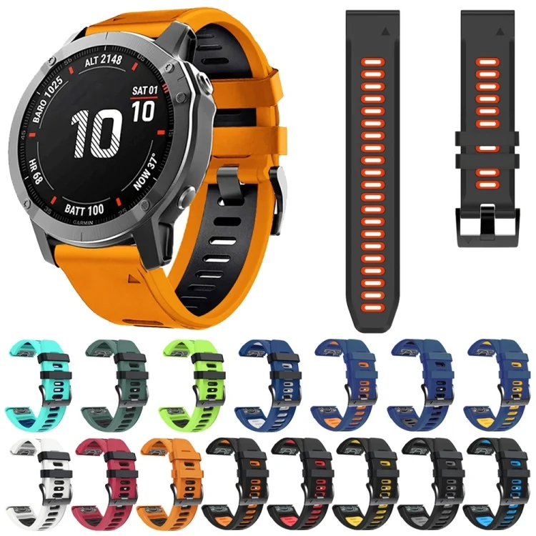 SYA001875102_B2.webp 22mm Silicone Sports Two-Color Watch Band - Image 3