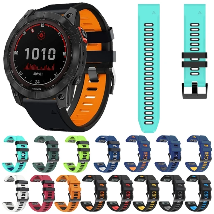 SYA001875103_B1.webp 22mm Silicone Sports Two-Color Watch Band - Image 2