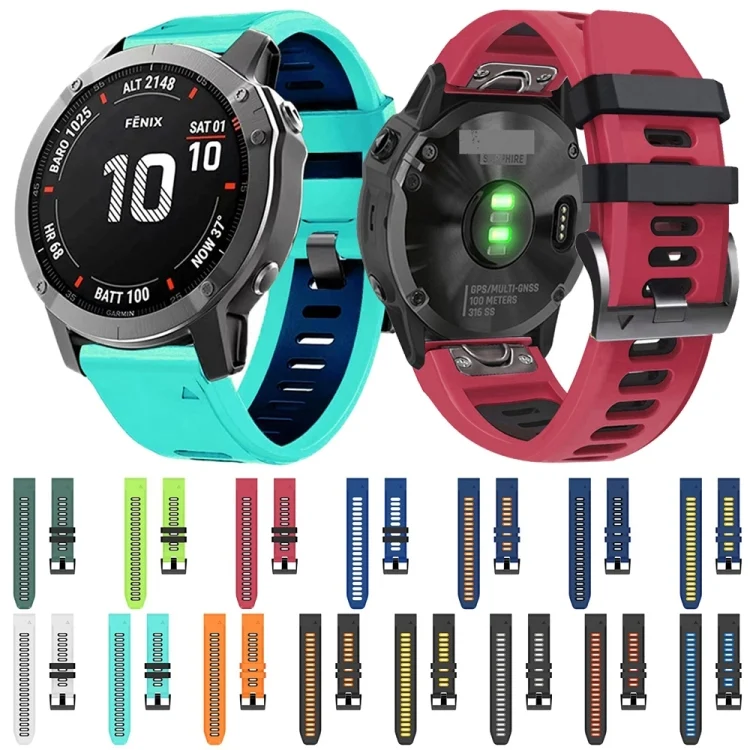 SYA001875103_B2.webp 22mm Silicone Sports Two-Color Watch Band - Image 3