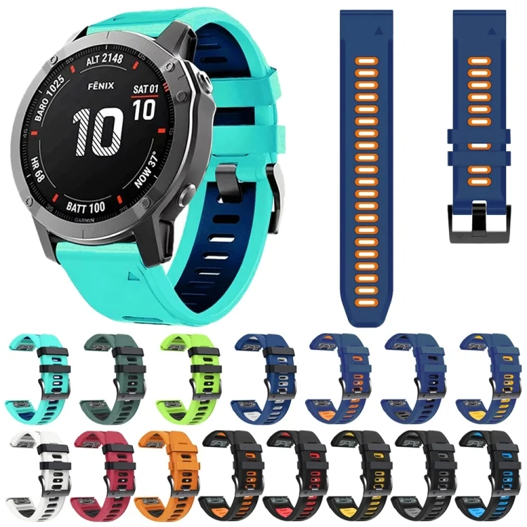 SYA001875104_B2.webp 22mm Silicone Sports Two-Color Watch Band - Image 3