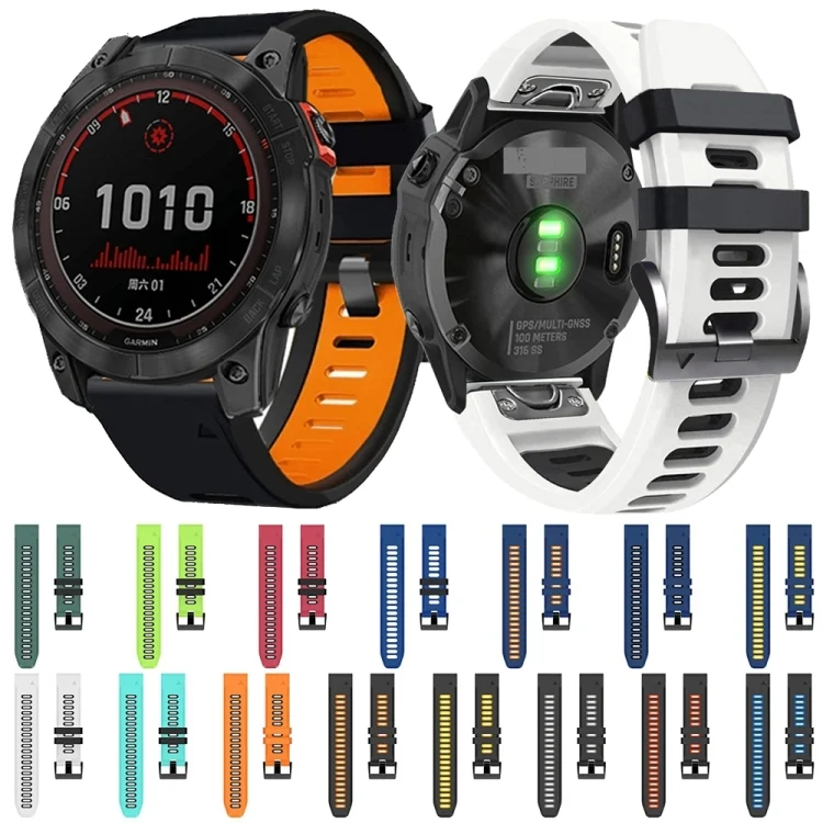 SYA001875105_B2.webp 22mm Silicone Sports Two-Color Watch Band - Image 3