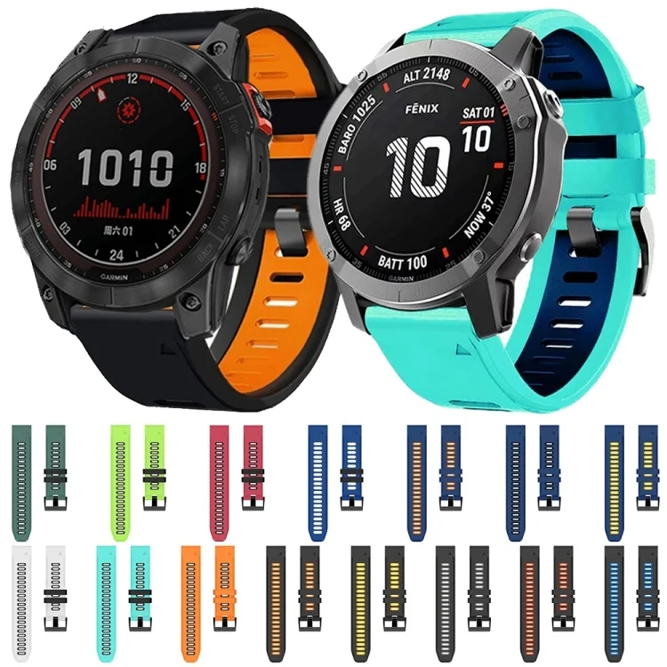 SYA001875106_B1.webp 22mm Silicone Sports Two-Color Watch Band - Image 2