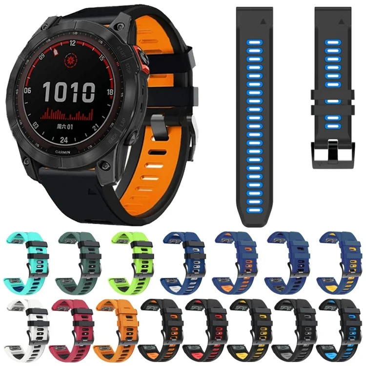 SYA001875106_B2.webp 22mm Silicone Sports Two-Color Watch Band - Image 3