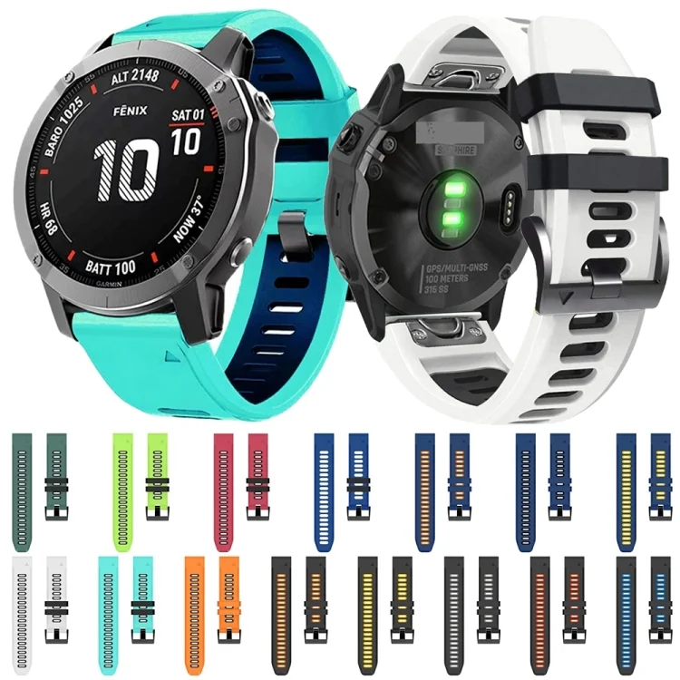 SYA001875107_B2.webp 22mm Silicone Sports Two-Color Watch Band - Image 3