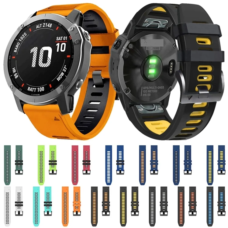 SYA001875108_B1.webp 22mm Silicone Sports Two-Color Watch Band - Image 2