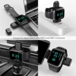 A05 2 in 1 Type C / USB-C to USB-A Magnetic Quick Wireless Charger for Apple Watch - Image 5