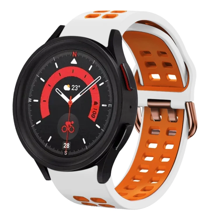 SYA001925202A.webp 20mm Breathable Two-Color Silicone Watch Band - Image 1