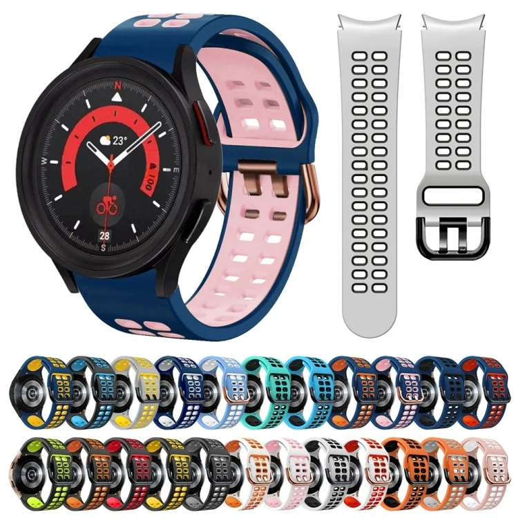 SYA001925202_B1.webp 20mm Breathable Two-Color Silicone Watch Band - Image 2