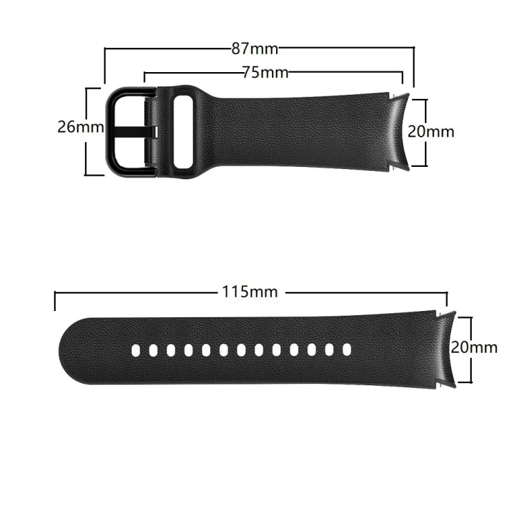 SYA001926203_B5.webp 20mm Silicone Adhesive Leather Watch Band - Image 6