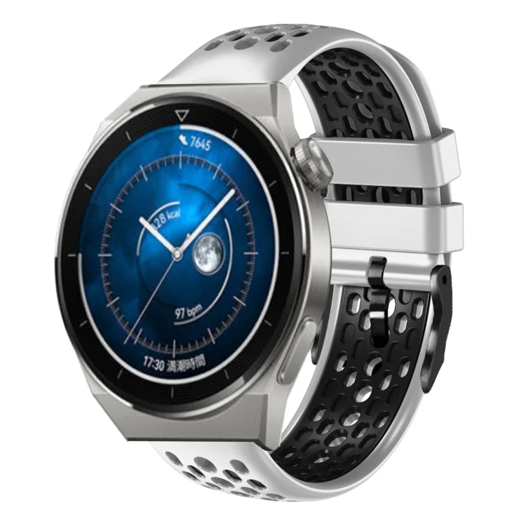 22mm Two-Color Breathable Silicone Watch Band