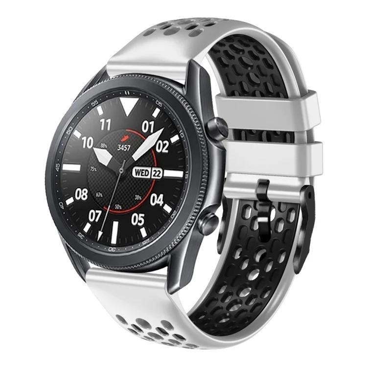 22mm Two-Color Breathable Silicone Watch Band