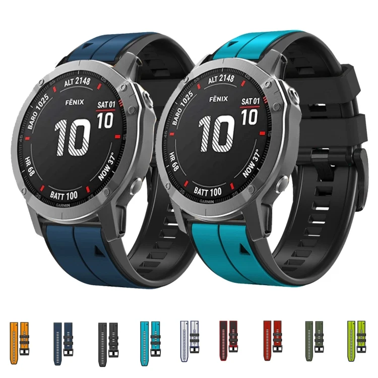 SYA001928109_B1.webp 26mm Silicone Sports Two-Color Watch Band - Image 2