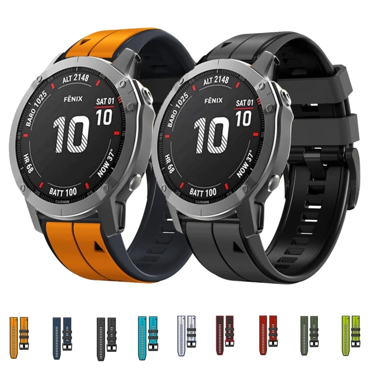 SYA001928111_B1.webp 26mm Silicone Sports Two-Color Watch Band - Image 2