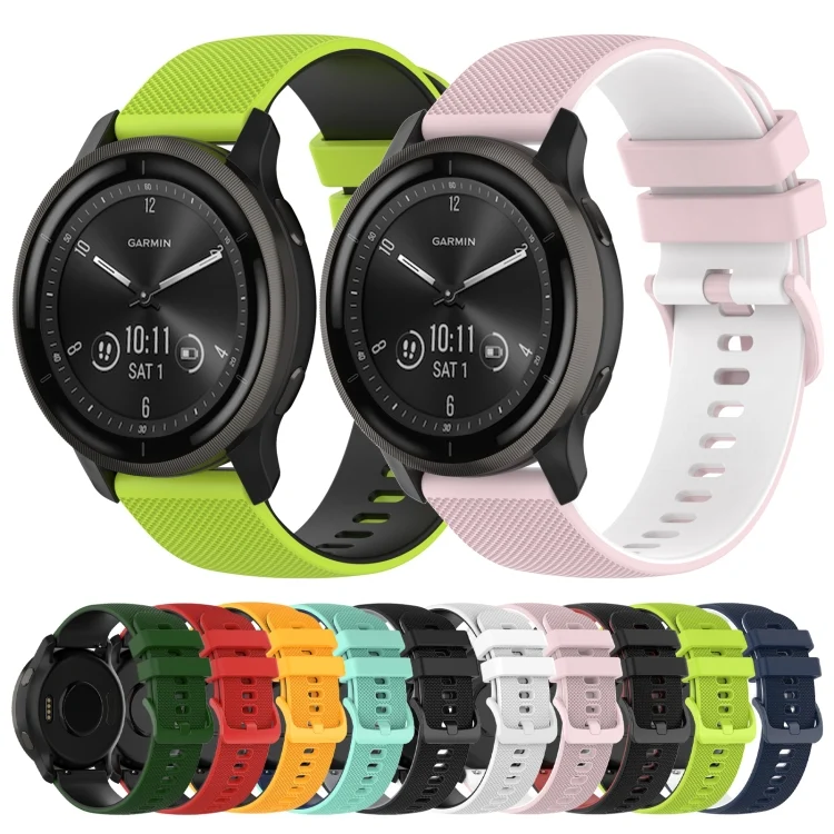 SYA001937901_B1.webp 20mm Checkered Two-Color Silicone Watch Band - Image 2