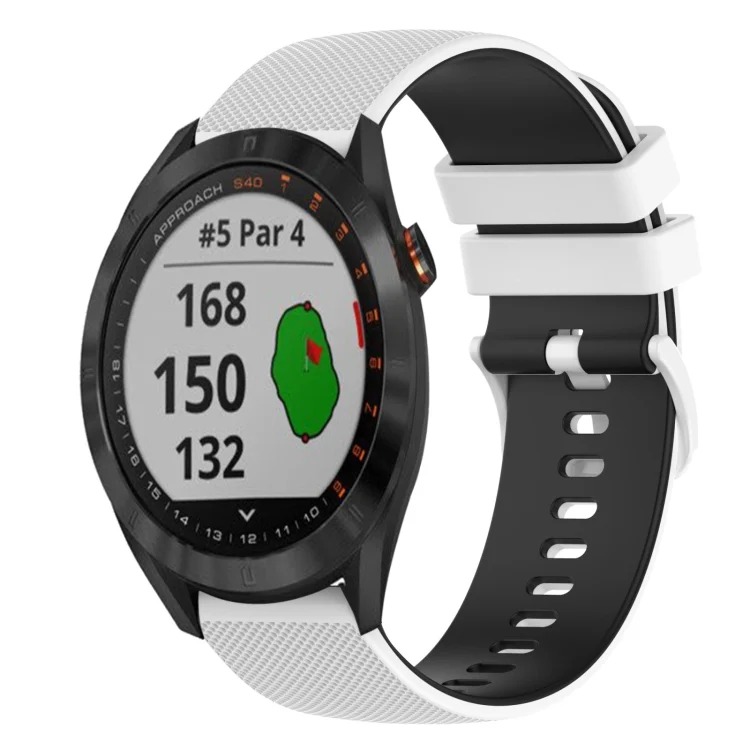 20mm Checkered Two-Color Silicone Watch Band