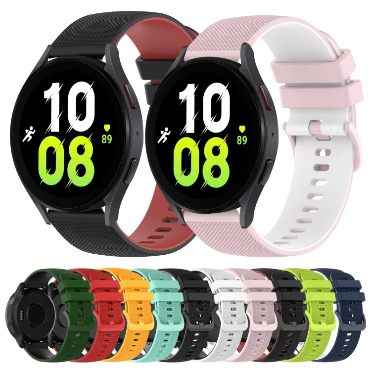 SYA001938005_B1.webp 20mm Checkered Two-Color Silicone Watch Band - Image 2