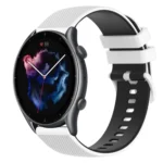 22mm Checkered Two-Color Silicone Watch Band