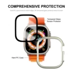 For Apple Watch Ultra / Ultra 2 49mm ENKAY 2 in 1 PC Case + Full Coverage 9H Tempered Glass Film - Image 2