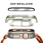 For Apple Watch Ultra / Ultra 2 49mm ENKAY 2 in 1 PC Case + Full Coverage 9H Tempered Glass Film - Image 5