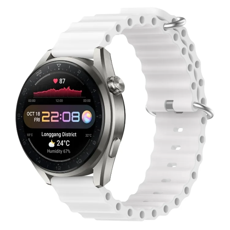22mm Ocean Style Silicone Solid Color Watch Band