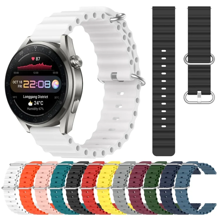 SYA001970613_B1.webp 22mm Ocean Style Silicone Solid Color Watch Band - Image 2