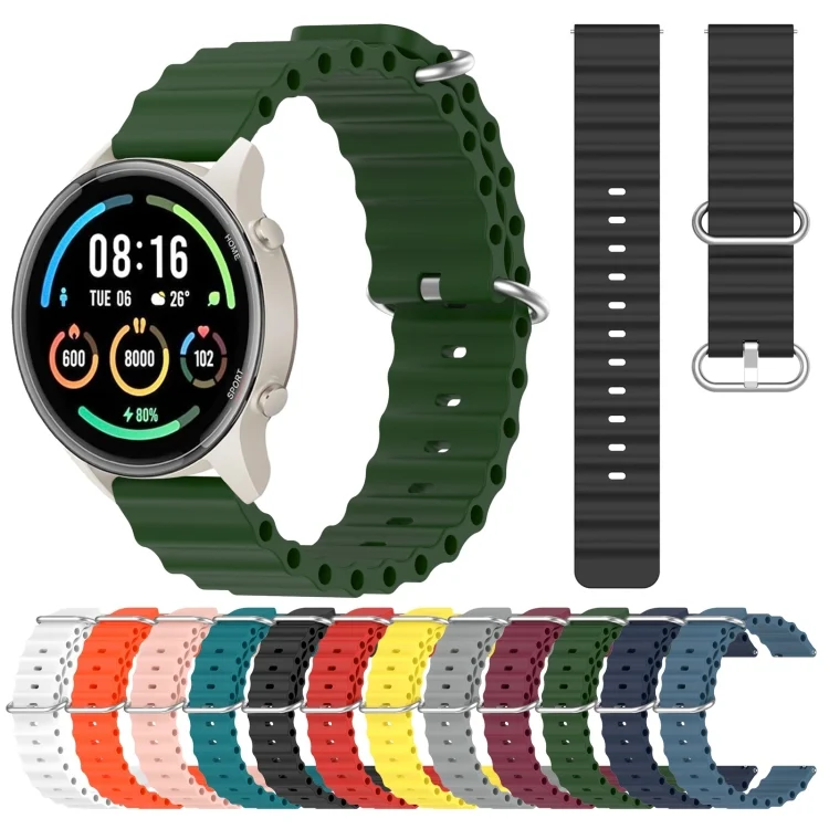 SYA001970804_B1.webp 22mm Ocean Style Silicone Solid Color Watch Band - Image 2