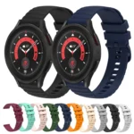 20mm Wavy Dotted Solid-Color Silicone Watch Band - Image 2