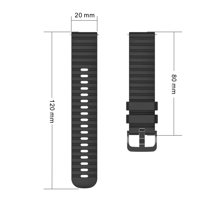 SYA001979203_B2.webp 20mm Wavy Dotted Solid-Color Silicone Watch Band - Image 3
