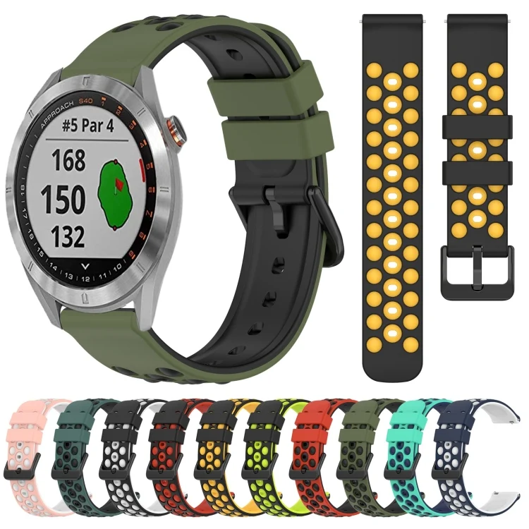 SYA001980203_B1.webp 20mm Two-Color Porous Silicone Watch Band - Image 2