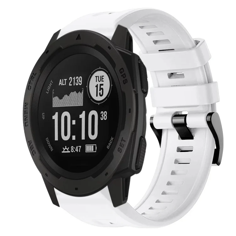 Metal Buckle Solid Color Silicone Watch Band