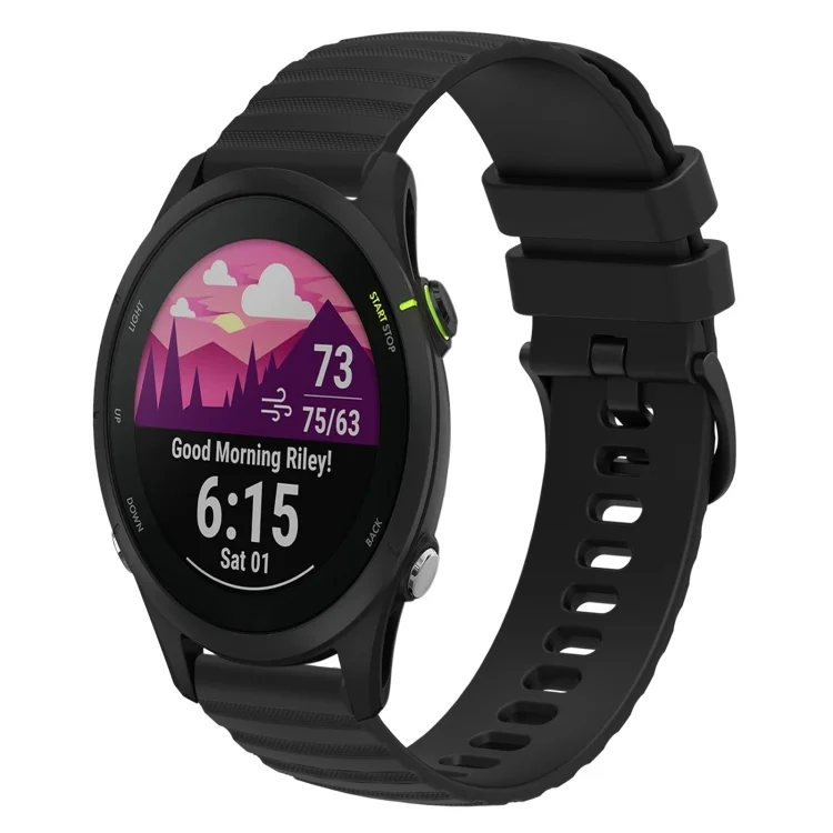 18mm Wavy Dotted Solid-Color Silicone Watch Band