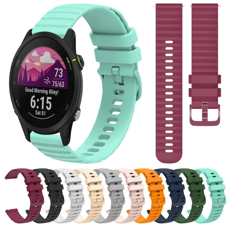 SYA001993201_B1.webp 18mm Wavy Dotted Solid-Color Silicone Watch Band - Image 2