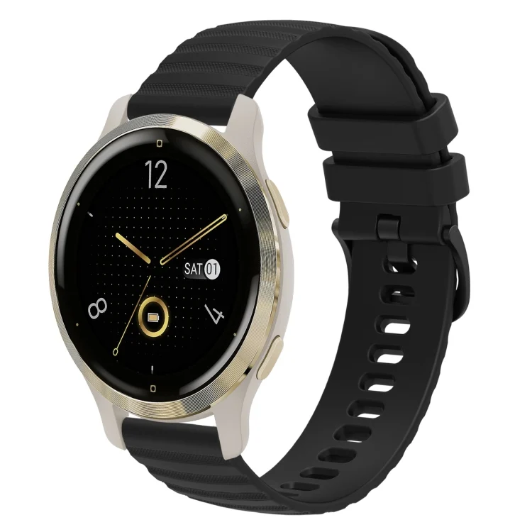 18mm Wavy Dotted Solid-Color Silicone Watch Band