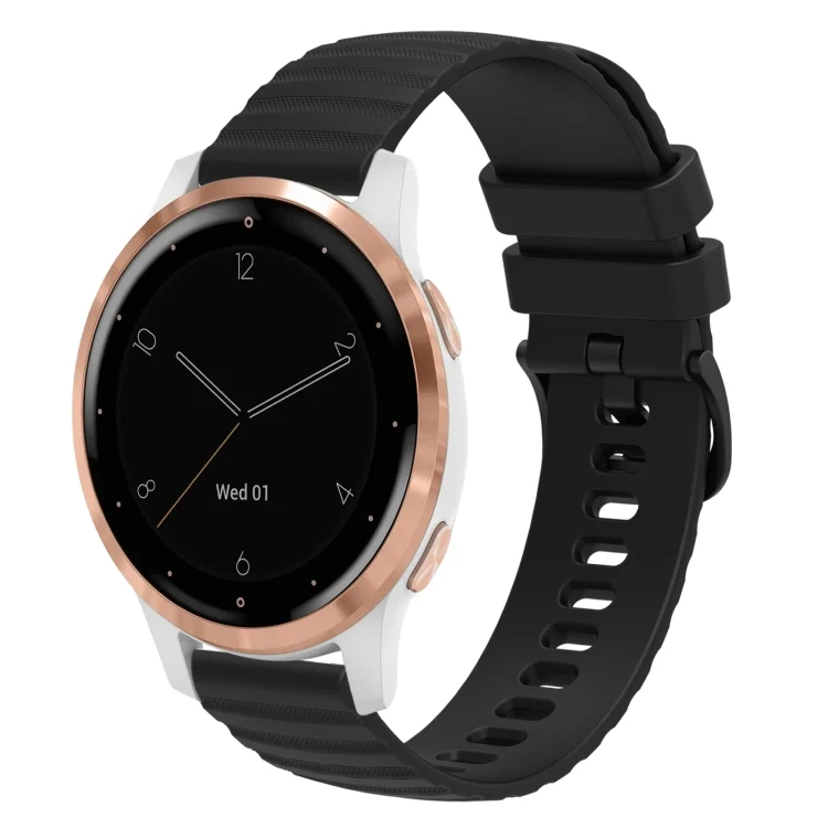 18mm Wavy Dotted Solid-Color Silicone Watch Band