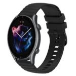 22mm Wavy Dotted Solid-Color Silicone Watch Band