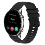 22mm Wavy Dotted Solid-Color Silicone Watch Band