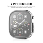 For Apple Watch Ultra / Ultra 2 49mm ENKAY Full Coverage Transparent Soft TPU Case with Screen Film - Image 2