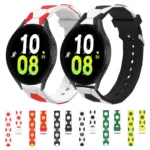 20mm Football Style Metal Connector Silicone Watch Band - Image 2