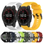26mm Horizontal Texture Silicone Watch Band with Removal Tool - Image 2