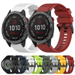 26mm Horizontal Texture Silicone Watch Band with Removal Tool - Image 2
