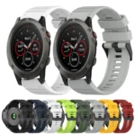 26mm Horizontal Texture Silicone Watch Band with Removal Tool - Image 2