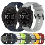 22mm Horizontal Texture Silicone Watch Band with Removal Tool - Image 2