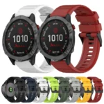 22mm Horizontal Texture Silicone Watch Band with Removal Tool - Image 2