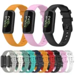 For Fitbit Inspire 3 Solid Color Silicone Watch Band - Image 2