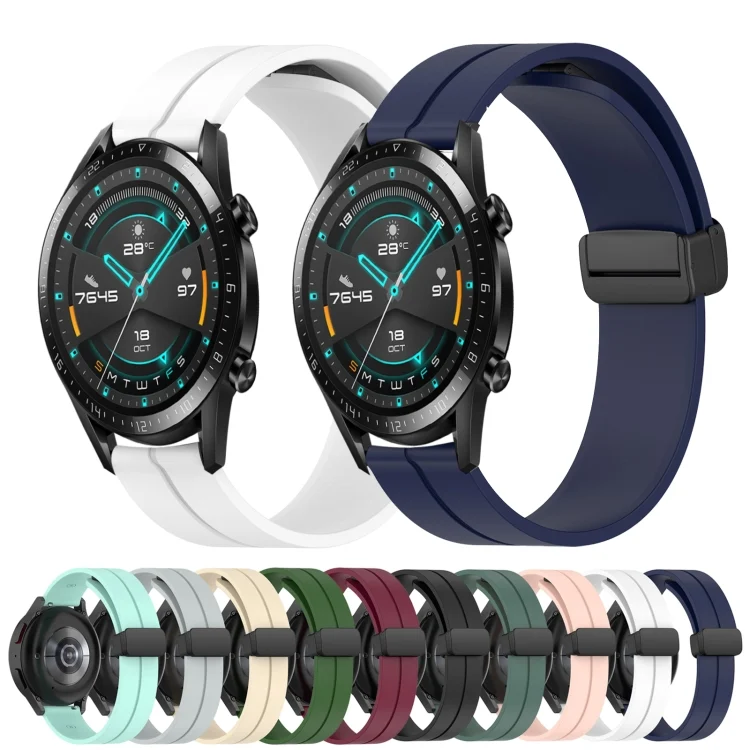 SYA002026903_B1.webp 20mm Solid Color Magnetic Clasp Silicone Watch Band - Image 2