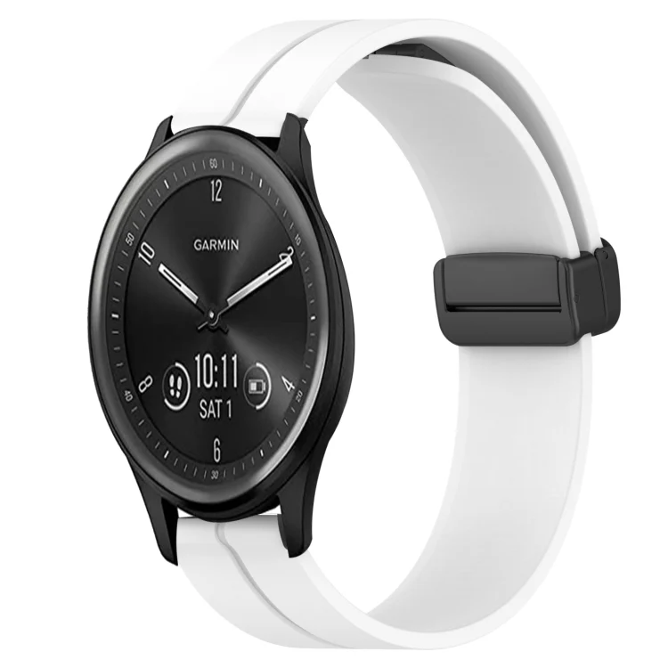 20mm Solid Color Magnetic Clasp Silicone Watch Band