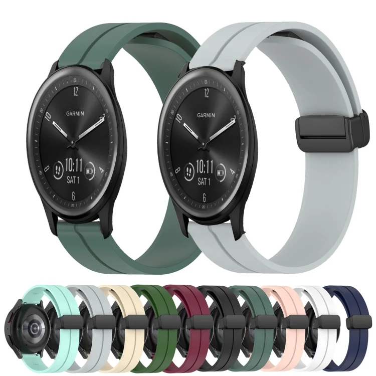 SYA002027101_B1.webp 20mm Solid Color Magnetic Clasp Silicone Watch Band - Image 2