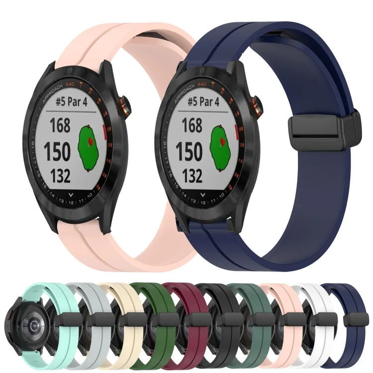 SYA002027103_B1.webp 20mm Solid Color Magnetic Clasp Silicone Watch Band - Image 2