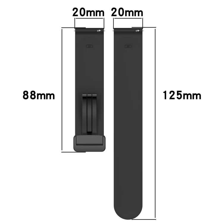 SYA002027103_B4.webp 20mm Solid Color Magnetic Clasp Silicone Watch Band - Image 5