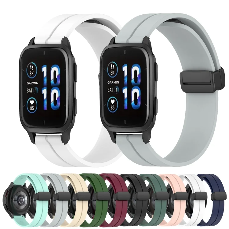 SYA002027107_B1.webp 20mm Solid Color Magnetic Clasp Silicone Watch Band - Image 2